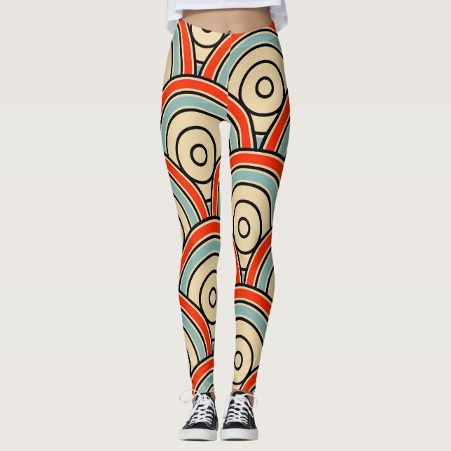 Leggings Patrón de marfil de escalas asiáticas (Anverso)