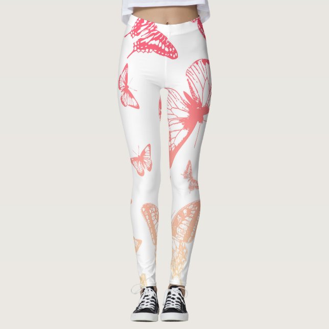 Leggings Patrón de mariposa (Anverso)