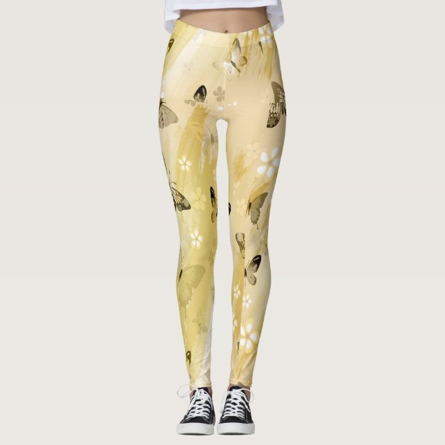 Leggings Patrón de mariposa 10 (Anverso)