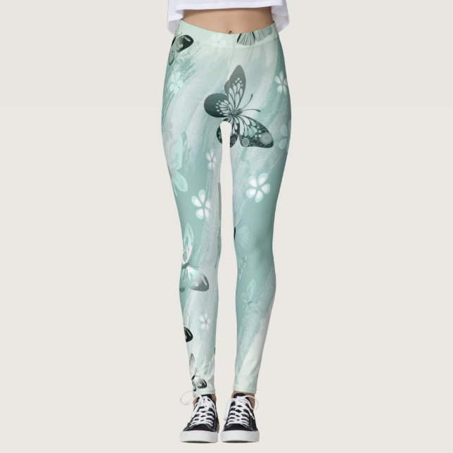 Leggings Patrón de mariposa 9 (Anverso)