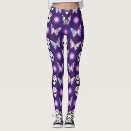 Leggings Patrón de Mariposa Alienigena Cósmica