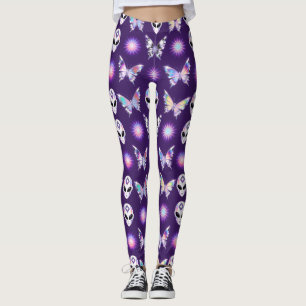 Leggings Patrón de Mariposa Alienigena Cósmica