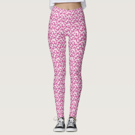 Leggings Patrón de mariposa Bonito púrpura rosa