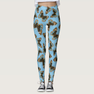 Leggings Patrón de mariposa de Blue Pansy