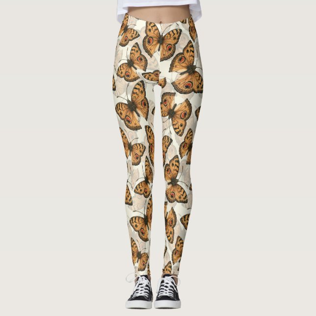 Leggings Patrón de mariposa marica (Anverso)