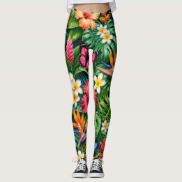 Leggings Patrón de mariposa tropical