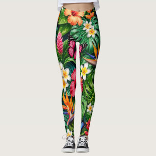 Leggings Patrón de mariposa tropical