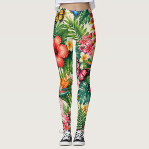 Leggings Patrón de Mariposa Tropical