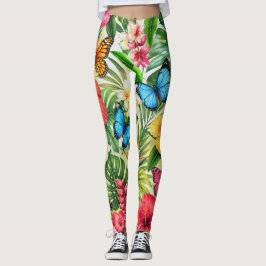 Leggings Patrón de Mariposa Tropical