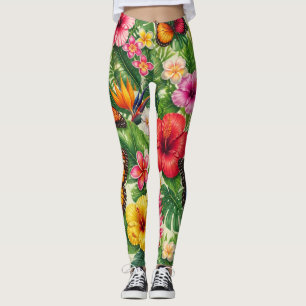 Leggings Patrón de Mariposa Tropical