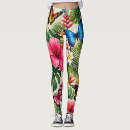 Leggings Patrón de Mariposa Tropical