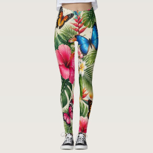 Leggings Patrón de Mariposa Tropical