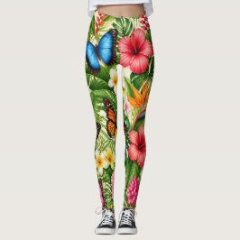 Leggings Patrón de Mariposa Tropical