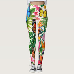 Leggings Patrón de Mariposa Tropical