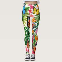 Leggings Patrón de Mariposa Tropical