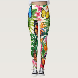 Leggings Patrón de Mariposa Tropical