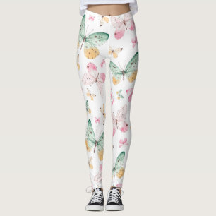 Leggings Patrón de Mariposas Acuarela