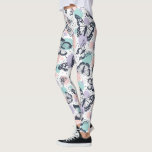 Leggings Patrón de mariposas coloridas<br><div class="desc">Mariposas retro coloridas en un patrón sin fisuras sobre un fondo blanco.</div>