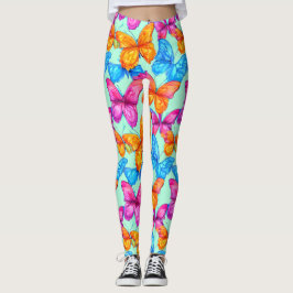 Leggings Patrón de mariposas coloridas