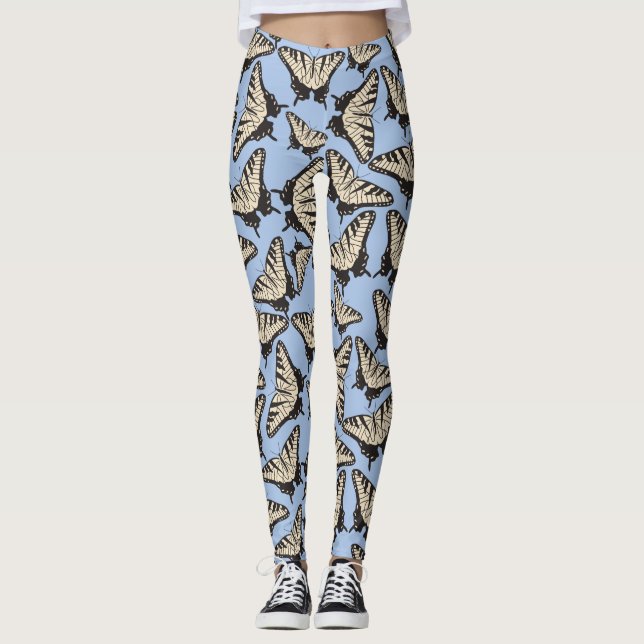 Leggings Patrón de mariposas de pez gordo (Anverso)