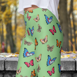 Leggings Patrón de mariposas de sabio colorido