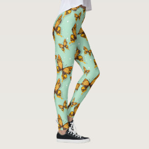 Leggings Patrón de mariposas oscuro colorido