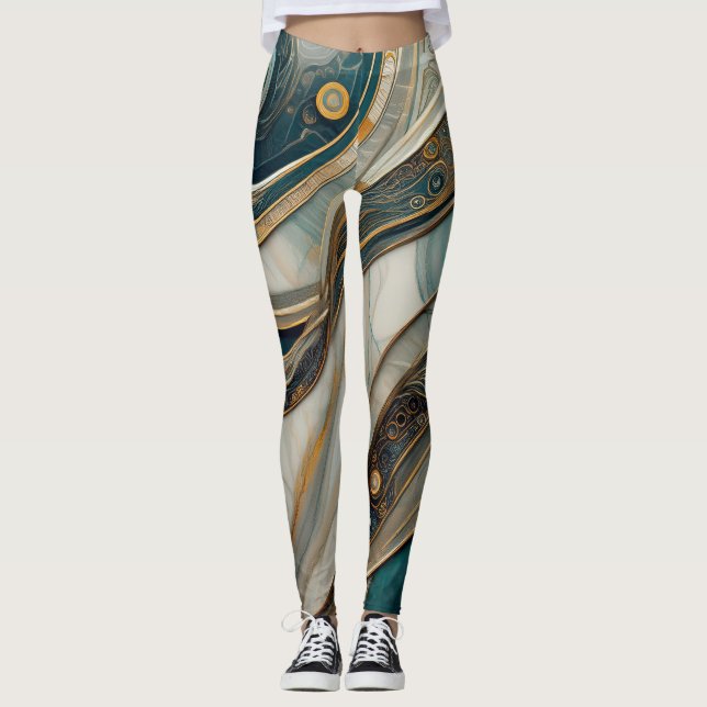 Leggings Patrón de mármol (Anverso)