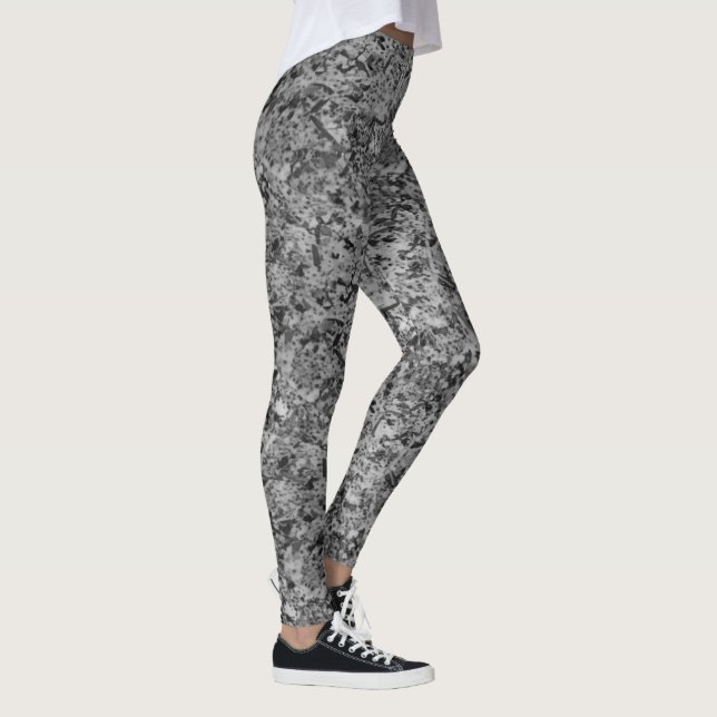 Leggings Patrón de mármol de piedra abstracta de granito (Derecha)