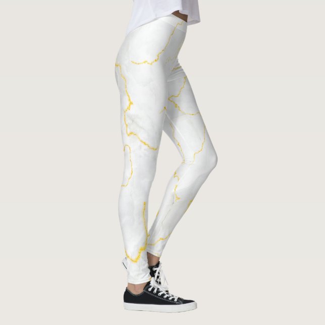Leggings Patrón de mármol de Relieve metalizado dorado gris (Derecha)