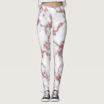 Leggings Patrón de mármol del Purpurina de oro de la rosa b<br><div class="desc">Esta moda y el mármol glamuroso dan un toque de diseño a un estilo clásico. Los mármoles son todo el furor en este momento y este diseño original ha sido infundido con falsos rosas impresos purpurinas dorados secuenciando venas de mármol en piedra blanca. Es la elección perfecta para una mujer...</div>