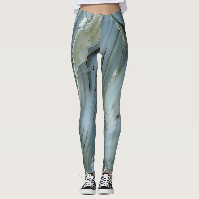 Leggings Patrón de mármol moderno y fresco (Anverso)