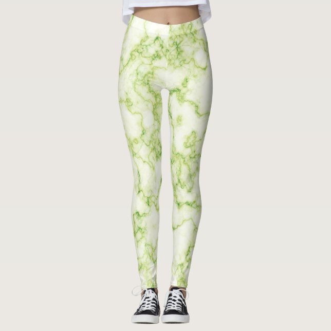 Leggings Patrón de mármol Verde (Anverso)