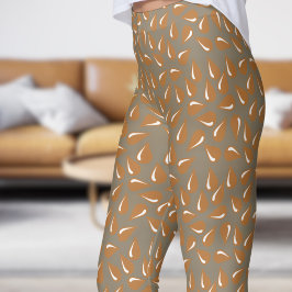Leggings Patrón de marrón de trigo moderno