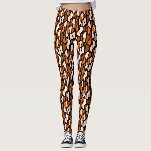 Leggings Patrón de media luna 010921 - Naranja (Anverso)