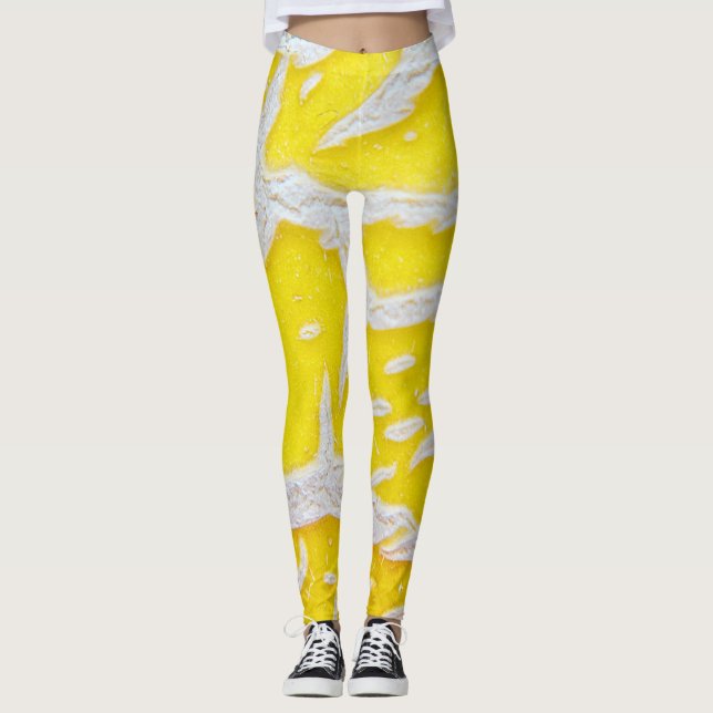 Leggings Patrón de melón amarillo (Anverso)