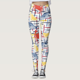 Leggings Patrón de Mercado de Mariscos Mediterráneo (1)