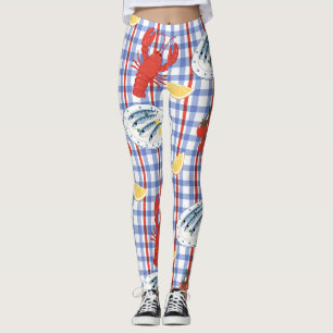 Leggings Patrón de Mercado de Mariscos Mediterráneo (3)