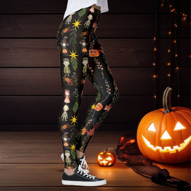 Leggings Patrón de Monstruo de Halloween (Cute Halloween Monster Pattern Leggings)