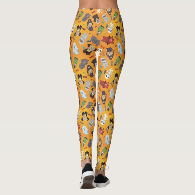 Leggings Patrón de monstruos de Halloween (Reverso)