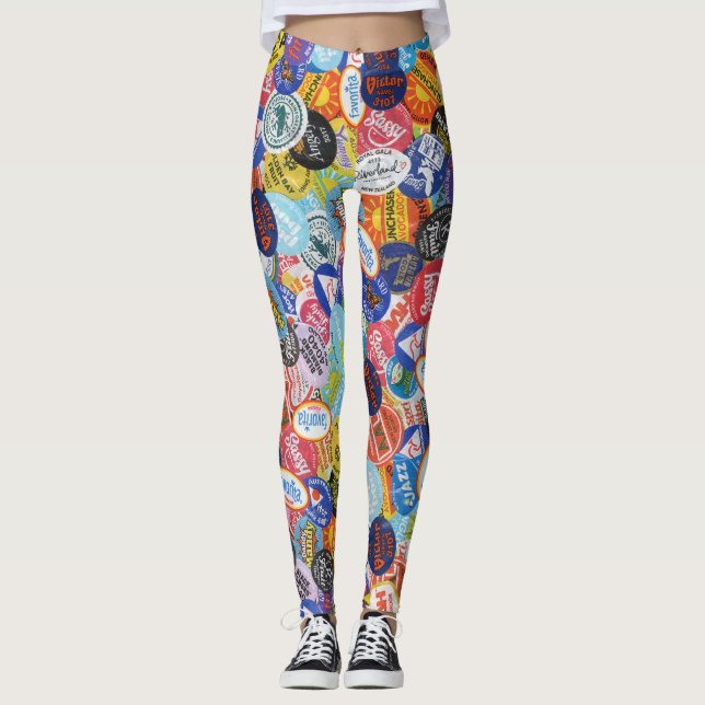 Leggings Patrón de montaje de Pegatina de frutas (Anverso)