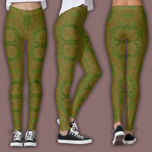 Leggings Patrón de mosaico abstracto   Mandala terroso del 