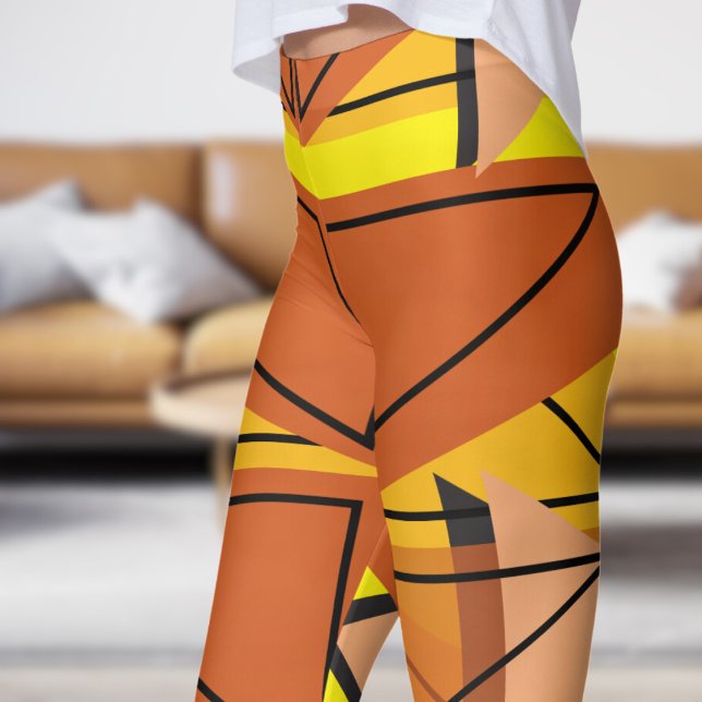 Leggings Patrón de mosaico amarillo brillante (Angles with Bright Yellow Leggings)