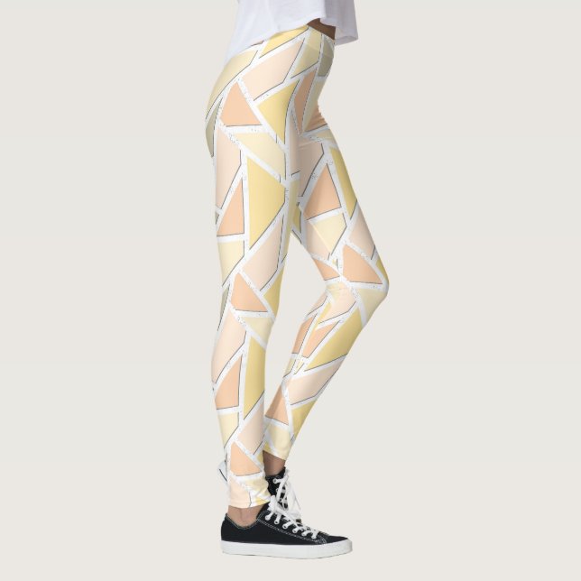 Leggings Patrón de mosaico amarillo limón (Derecha)