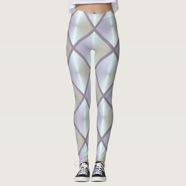 Leggings Patrón de mosaico de diamante irizado (Anverso)