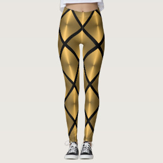 Leggings Patrón de mosaico de diamantes Oro
