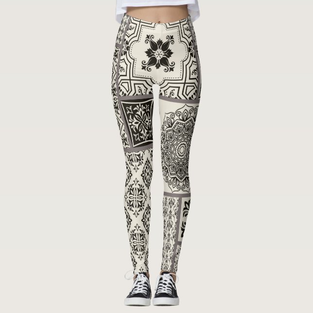 Leggings Patrón de mosaico de la alfombra mallónica islámic (Anverso)