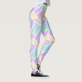 Leggings Patrón de mosaico del arcoiris pastel