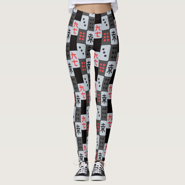 Leggings Patrón de mosaico Mahjong (Anverso)