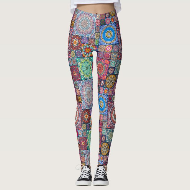 Leggings Patrón de mosaico Mandala/Marroquí (Anverso)