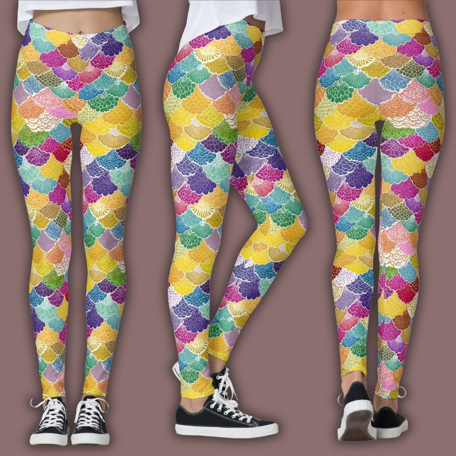 Leggings Patrón de mosaico oriental | Seigaiha arcoíris (Subido por el creador)